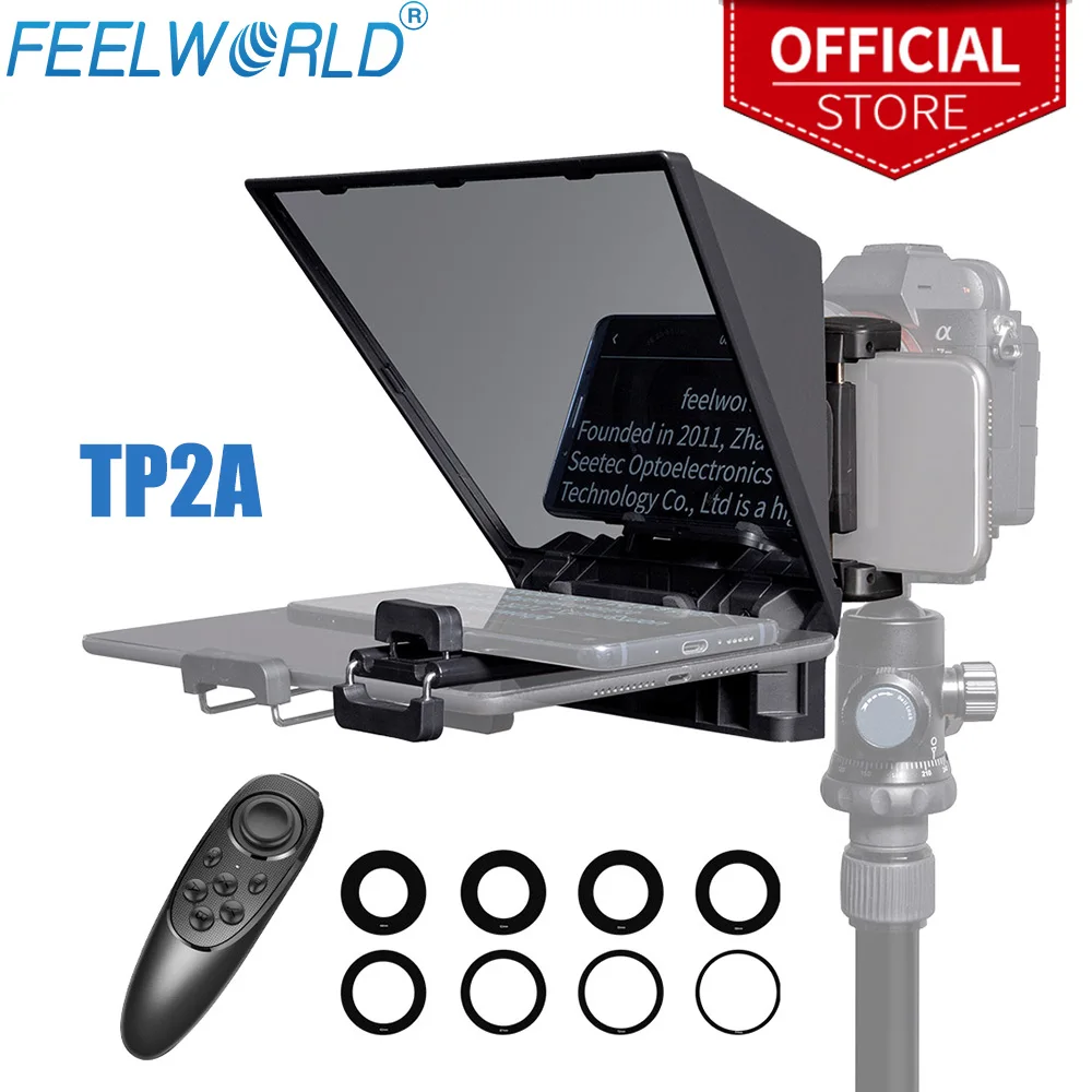 Prompting para Câmera Tp2a de 8 Menos de 8 Feelworld-teleponto Portátil Polegadas Teleprompter Suporta Tablet Smartphone Dslr Bluetooth