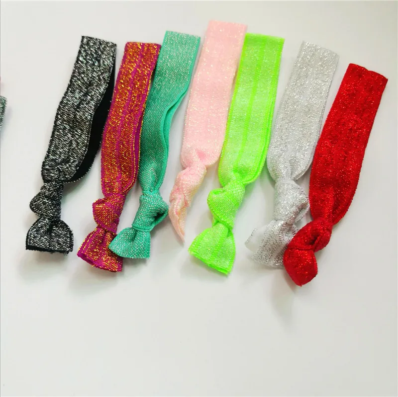 20 штук/упак. блестящие завязанные Галстуки для волос без складок девочек