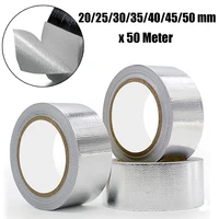 50m 2 fiberglass aluminium foil tape self adhesive high temperature resistance waterproof pipe repair stop leak sticker