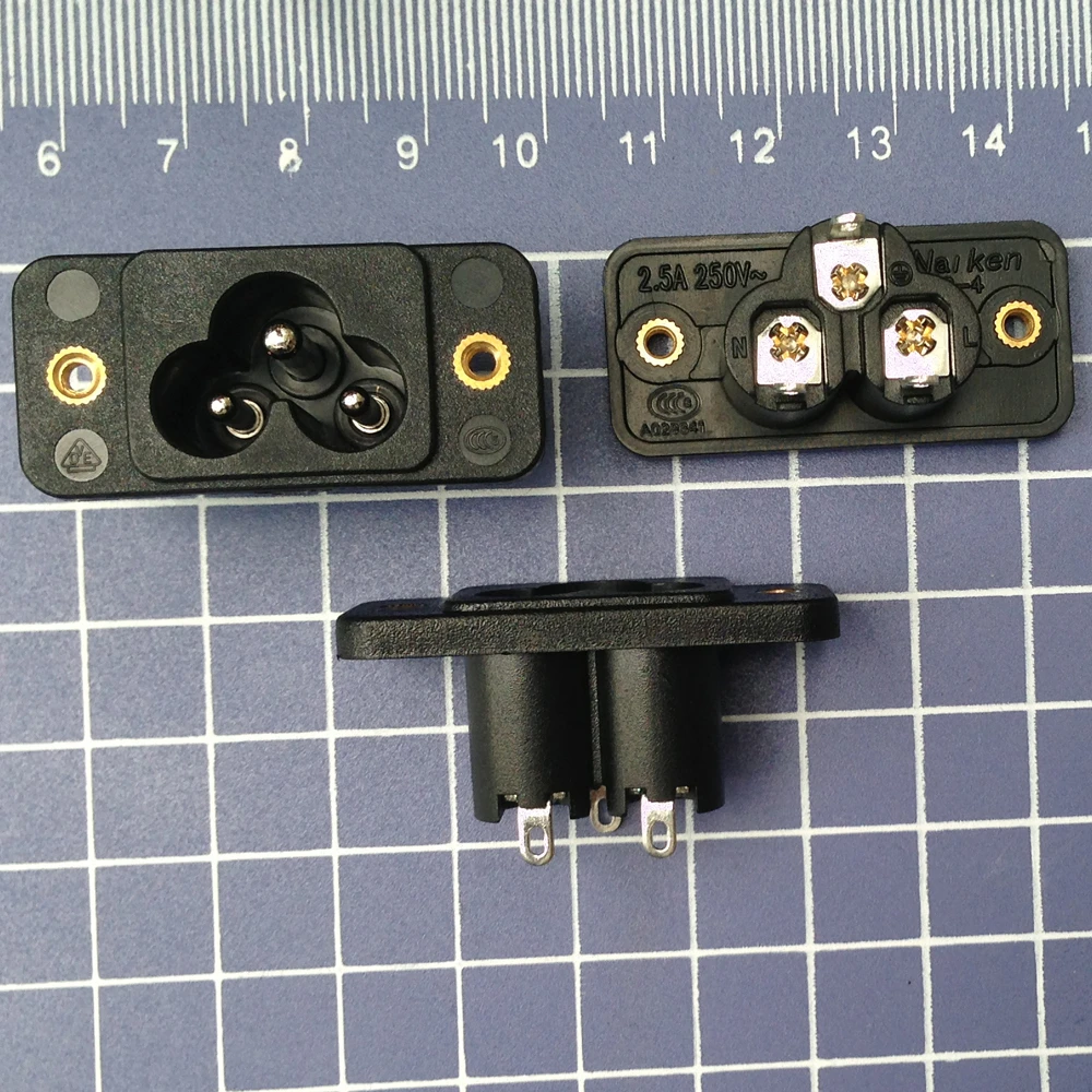 

5 шт. AC IEC 320 3-контактная розетка IEC320 C14 5A с металлической резьбой 250 В 2,5 А C6 Разъем для крепления компьютера Розетка