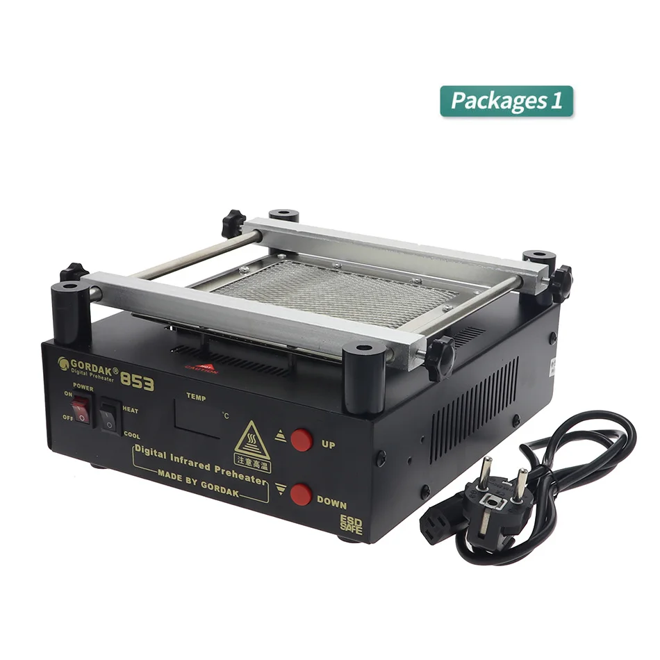 GORDAK-853-A Новое обновление GORDAK 853 Высокая мощность инфракрасная станция предварительного нагрева PCB распайки BGA ESD паяльная станция - Цвет: GORDAK-853-A