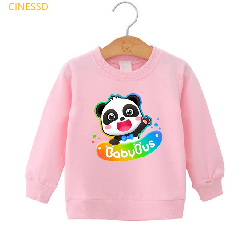 

Kids Cute Panda Print Graphic Sweatshirt Girl Pink Top Lovely Hoodie Velvet Fleece Jacket Children Birthday Gift Funny Hoodies