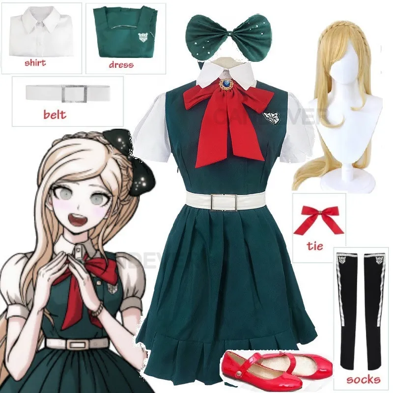 Женский костюм из аниме данганронпа 2 косплей-рубашка с бантом и надписью Despair Sonia