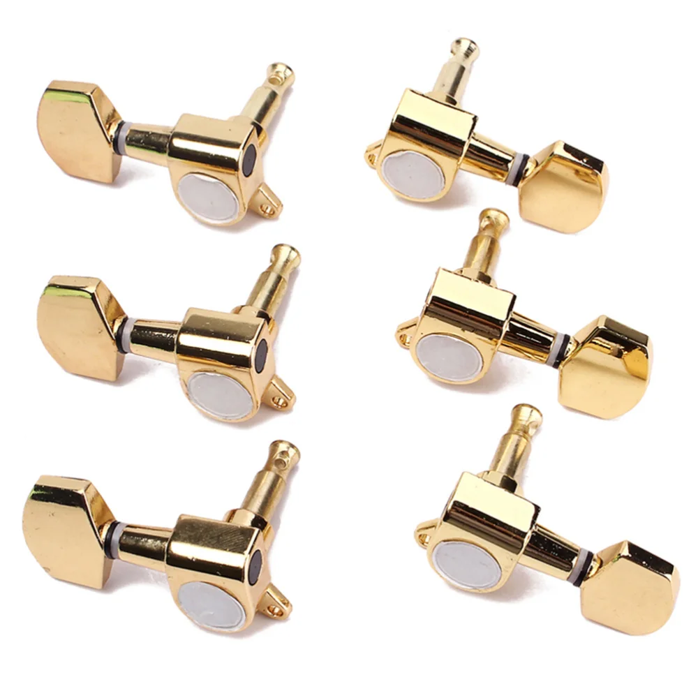 

Gold Guitar Tuning Pegs Tuners Large Square Machine Heads for Electric Guitar 3L Pack of 6 (Golden)