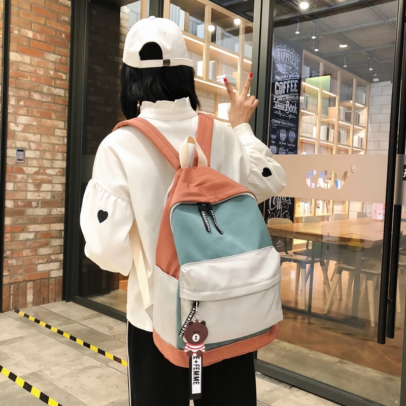 Yaphlee модный тканевый женский рюкзак с панелями Милая вышитая сумка Mochila рюкзаки