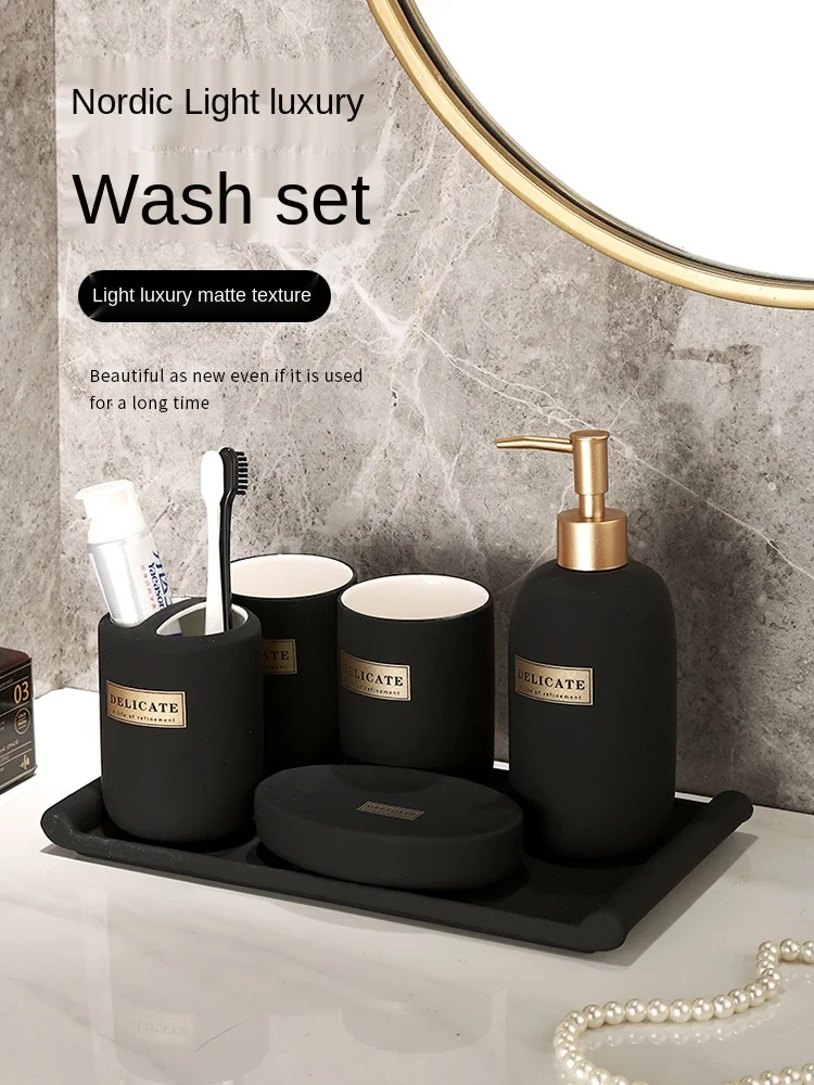 

Bathroom bathroom ceramic hand sanitizer bottle shampoo shower gel emulsion press bottle bottling