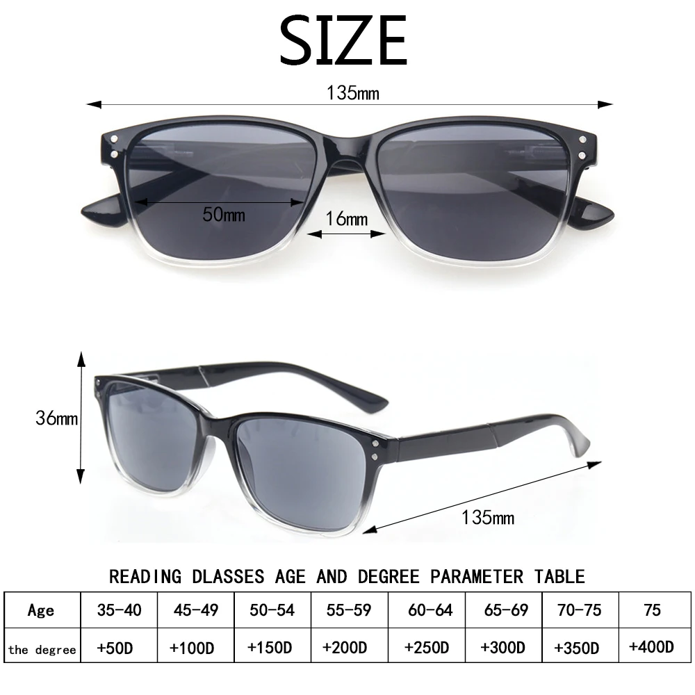 TUREZING Women's Men's Fashion Anti-Reflective Sunglasses Rectangular Metal Hinge Computer Decorative Reading Glasses+1.0+2.0