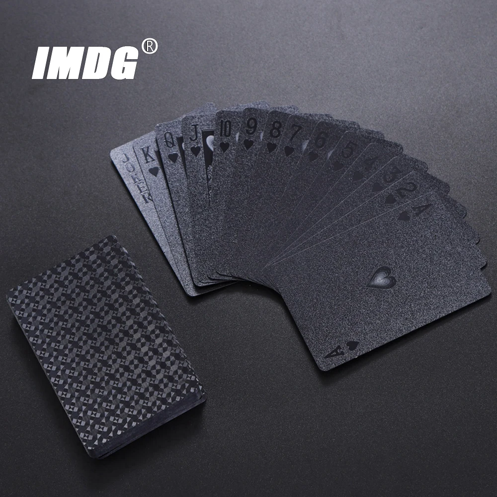 Новые черные игральные карты для покера не цветные водонепроницаемые PET/PVC