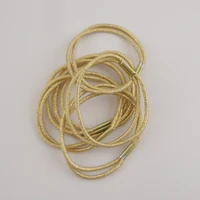 50pcs 2 5mm double circles glitter golden elastic ponytail holders16 0cm length bling bling elastic hair ties