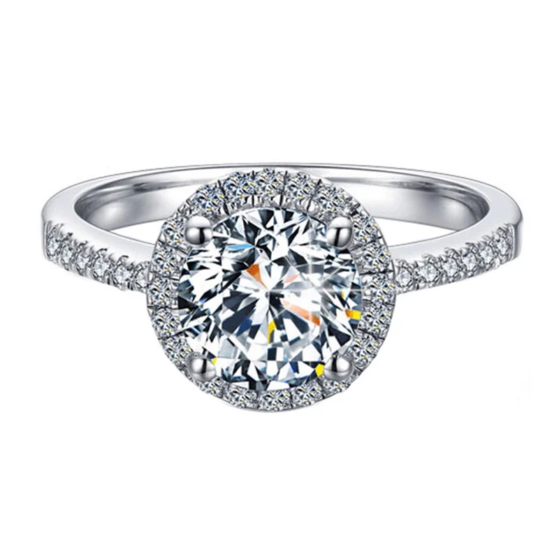 

Dubai bride wedding engagement anniversary Moissanite ring1 card 2 card D color high quality jewelry gift for woman