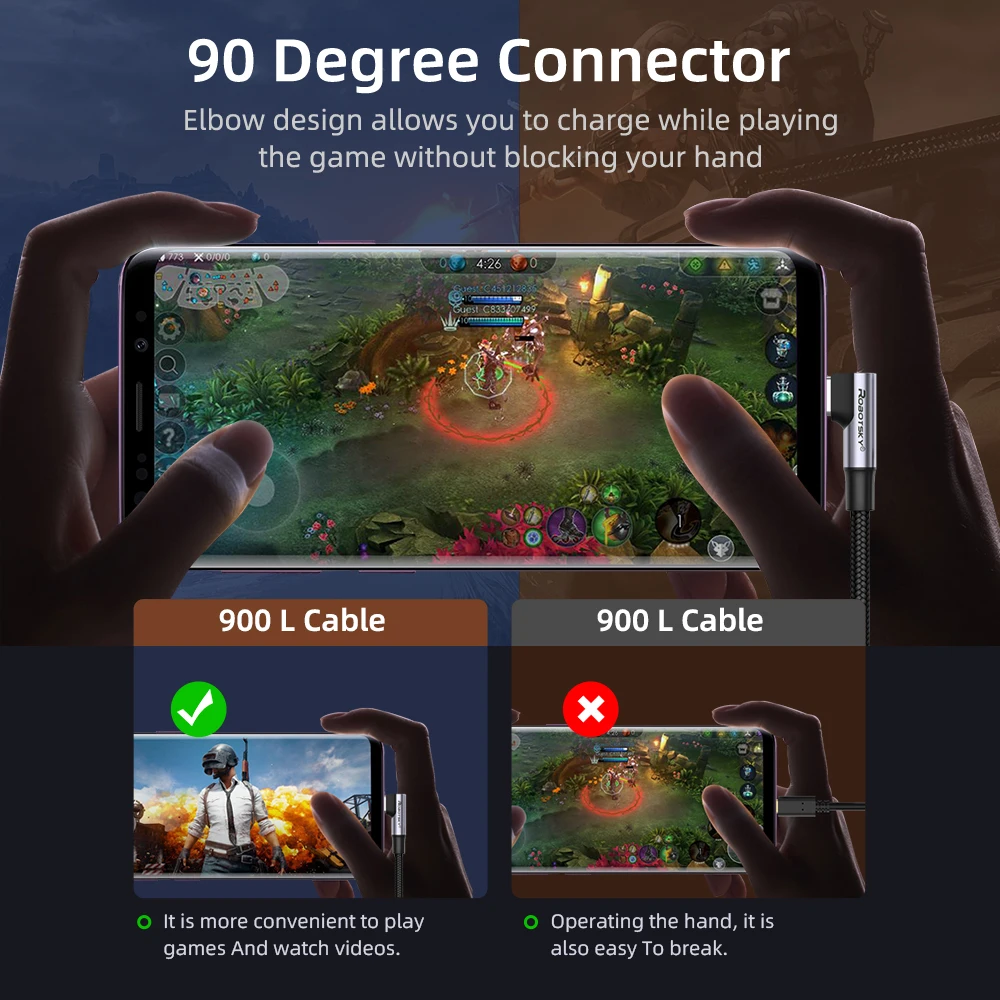 Кабель с углом 90 градусов USB Type C на для Samsung Xiaomi Redmi Note 10 8 Macbook 60 Вт шнур быстрой