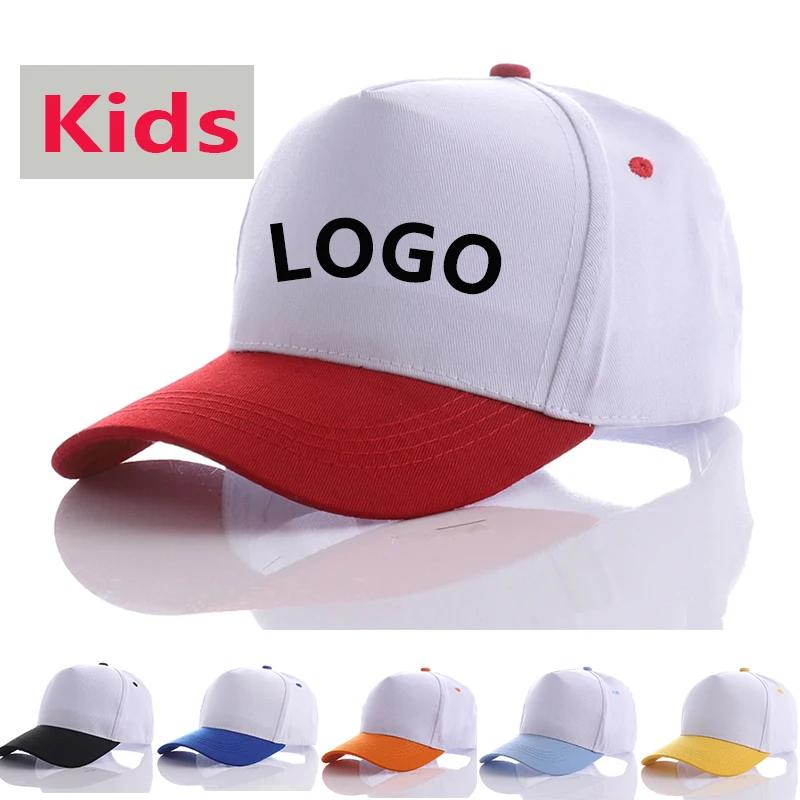 

3-10 Yrs DIY Logo Patchwork Cotton Snapback Caps Child Baseball Cap Bone For Boys Girls Hip Hop Caps Kids Summer Hats