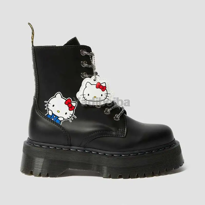 

Women's Ankle Boots 2021 Motocycle Boots Genuine leather Platform Shoes Female Cartoon Lolita Women Shoes Punk Goth Short Boots