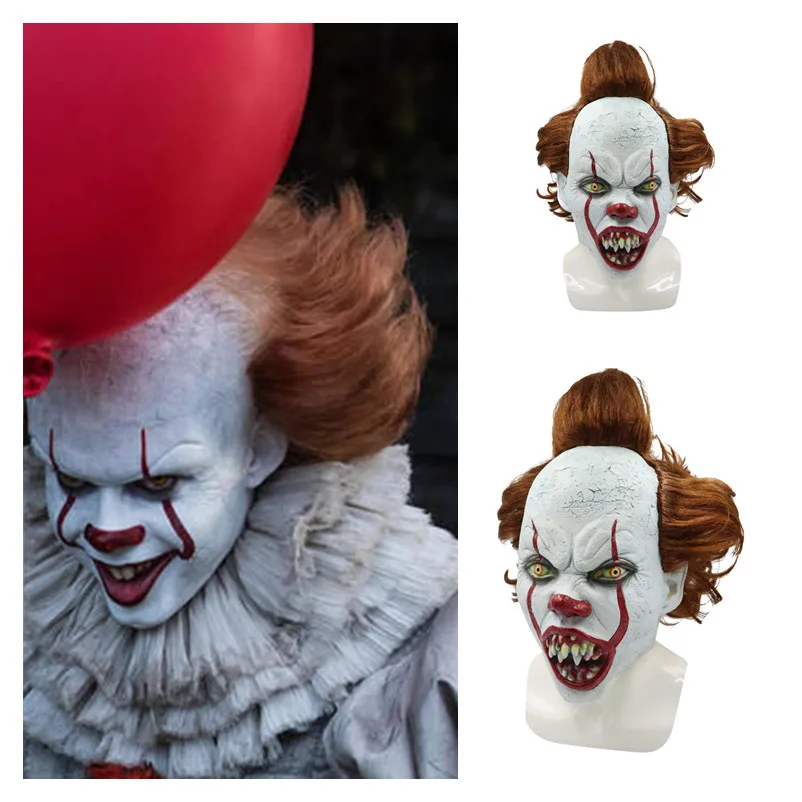 Pennywise It: второй раздел Стивен Кинг это Косплей Маска Джокер, клоун латексный шлем маски вечерние Хэллоуин причудливый мяч реквизит