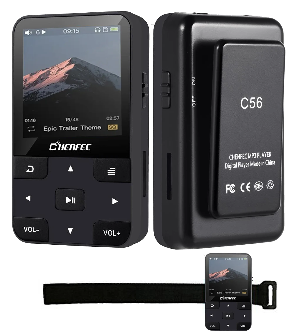 Мини MP3 плеер с зажимом 16 ГБ Bluetooth4.1 без потерь HiFi звук музыкальный FM радио