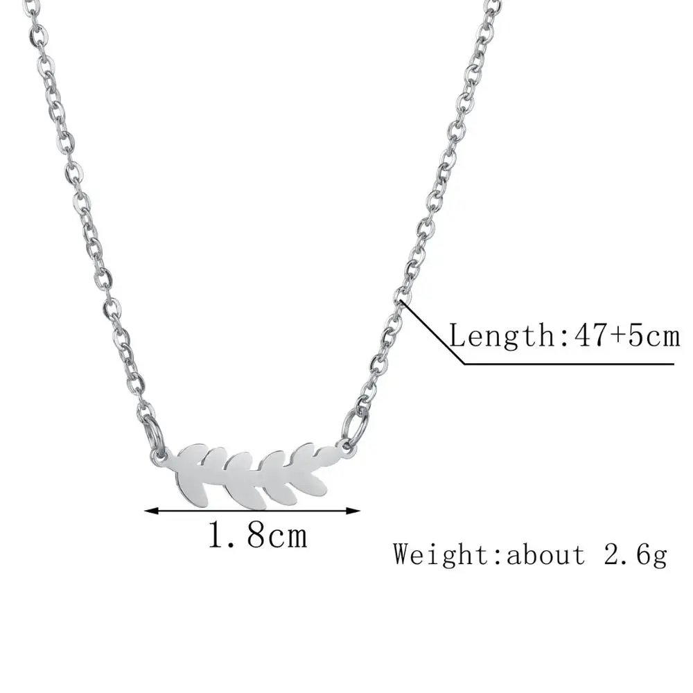 Женское ожерелье с подвеской в виде листьев из нержавеющей стали|Ожерелья