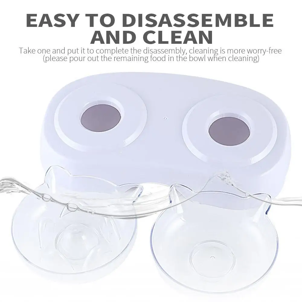 Водонепроницаемая прозрачная миска для кошек двойного назначения контроля