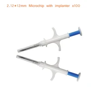 134 2khz chip implants in pets for identification glass transponder 212mm animal id dogs microchip with syringe needle set x100