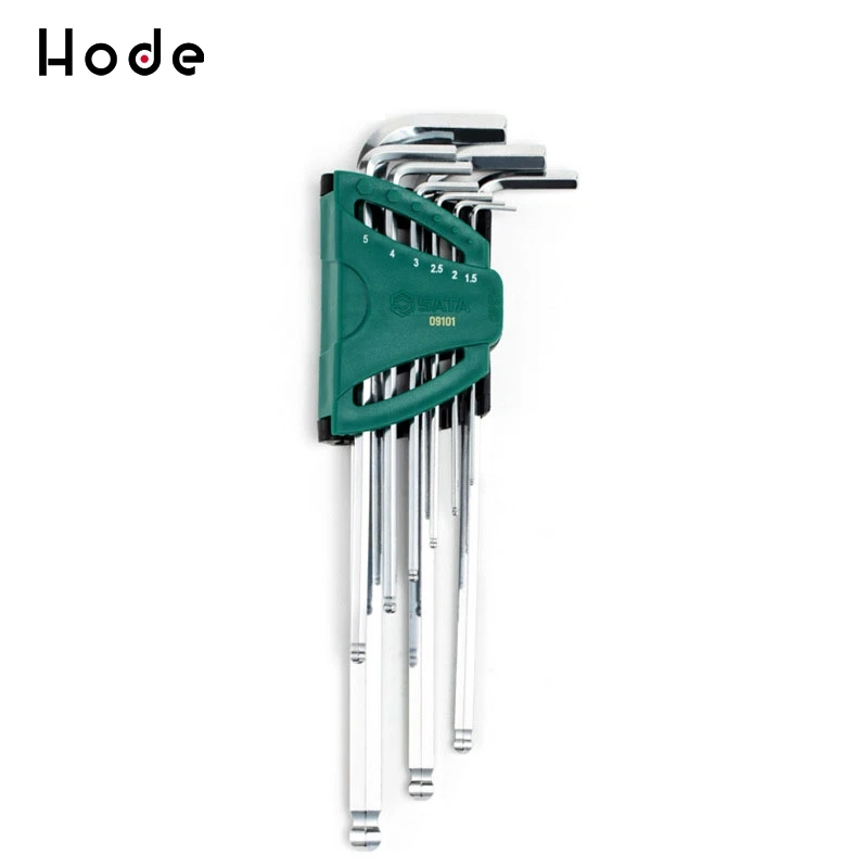 

9pcs Extra Long Hex Key Set Repair Hand Tools SVCM+ Ball Point L-Shape Hex Key Allen Key Socket Wrench Set Tool 09103