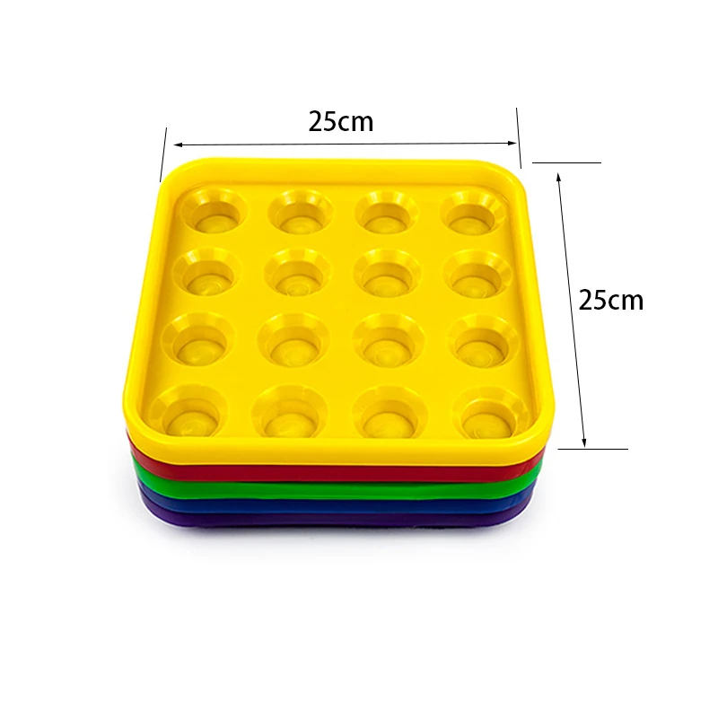 Многоцветный пластиковый поднос для бильярдного бассейна 57 мм 16 шт.