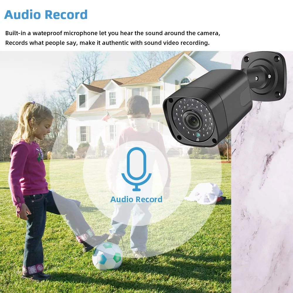 16CH POE NVR 8/16Pcs 4K 8MP POE IP Camera 4K NVR Kit Security System Audio Night Vision Onvif H.265 P2P Waterproof Camera