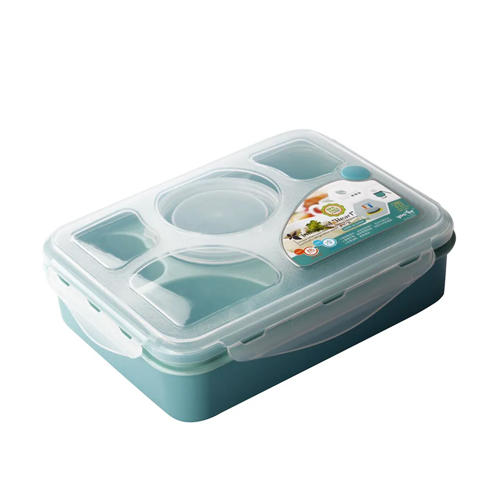 Квадратный складной Ланч бокс для микроволновой печи с подогревом пять