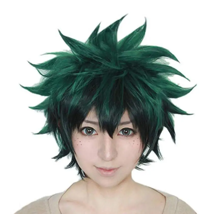 My Boku no Hero academic Izuku Midoriya Короткие Зеленые черные синтетические волосы термостойкие