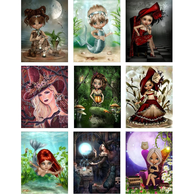 5D DIY Алмазная картина с мультяшным эльфом для девочек полная дрель вышивка