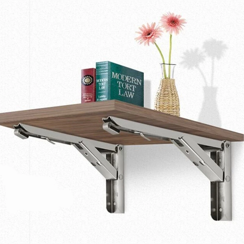 2 шт. треугольный складной угловой кронштейн тяжелая поддержка регулируемый