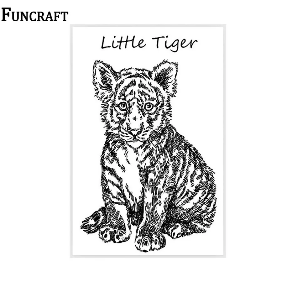 Винтажные яркие тигры сидящие на земле украшения с буквами прозрачные животные