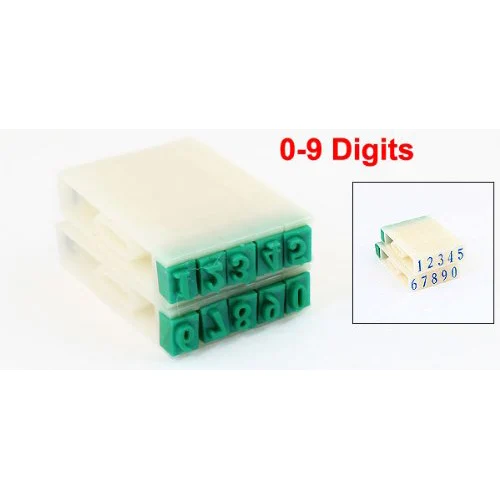 8mm Width Off White Green Plastic Rubber 0-9 Digits Detachable Number Stamp | Дом и сад