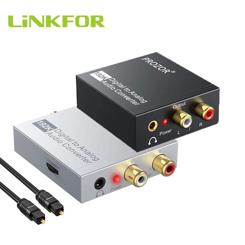 

Аудиоадаптер LiNKFOR 192 кГц DAC, цифровой оптический Toslink SPDIF, коаксиальный к аналоговому аудиоконвертеру, декодер RCA, выход 3,5 мм