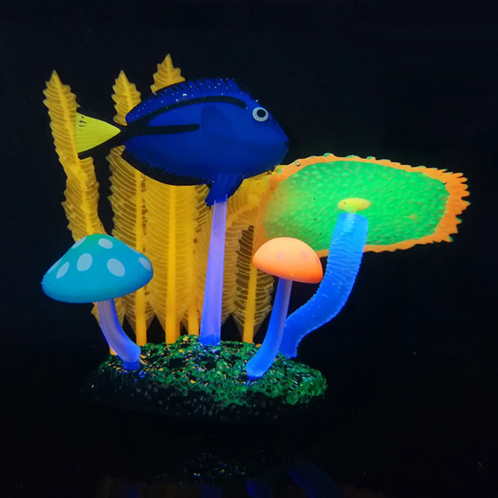 Аквариумный Аквариум Искусственный коралловый морской гриб Anemone силиконовый
