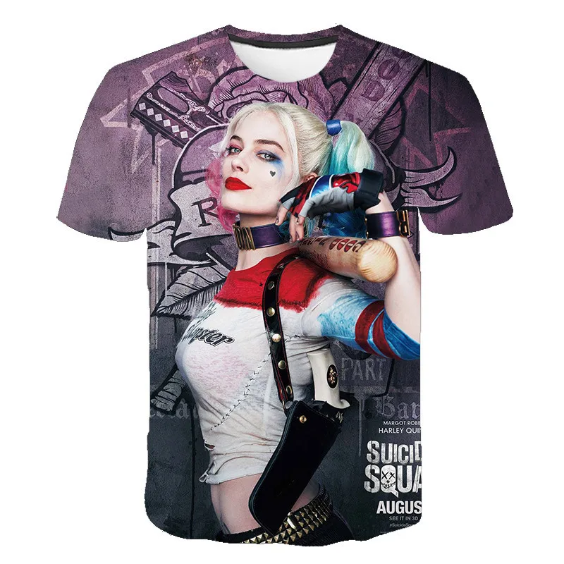 Футболка отряд самоубийц женские мужские Harley Quinn Джокер футболки мужская 3D