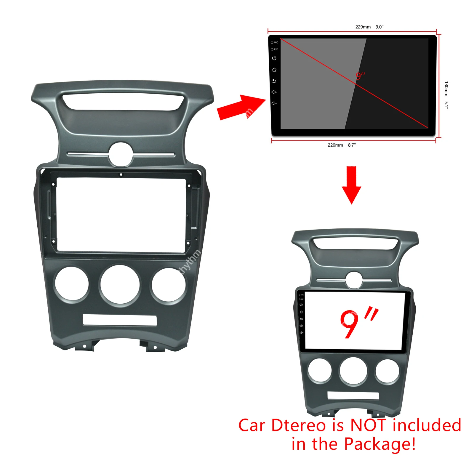 9-дюймовая Автомобильная панель для KIA Carens ручной AC/Авто AC 2007-2011 аудио фитинг