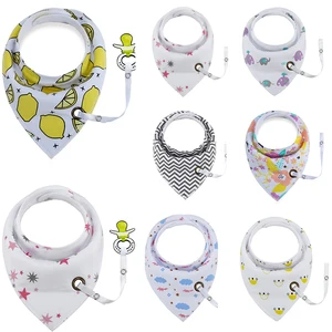 Нагрудник детский хлопковый, треугольный, двойной, с защитой от падения