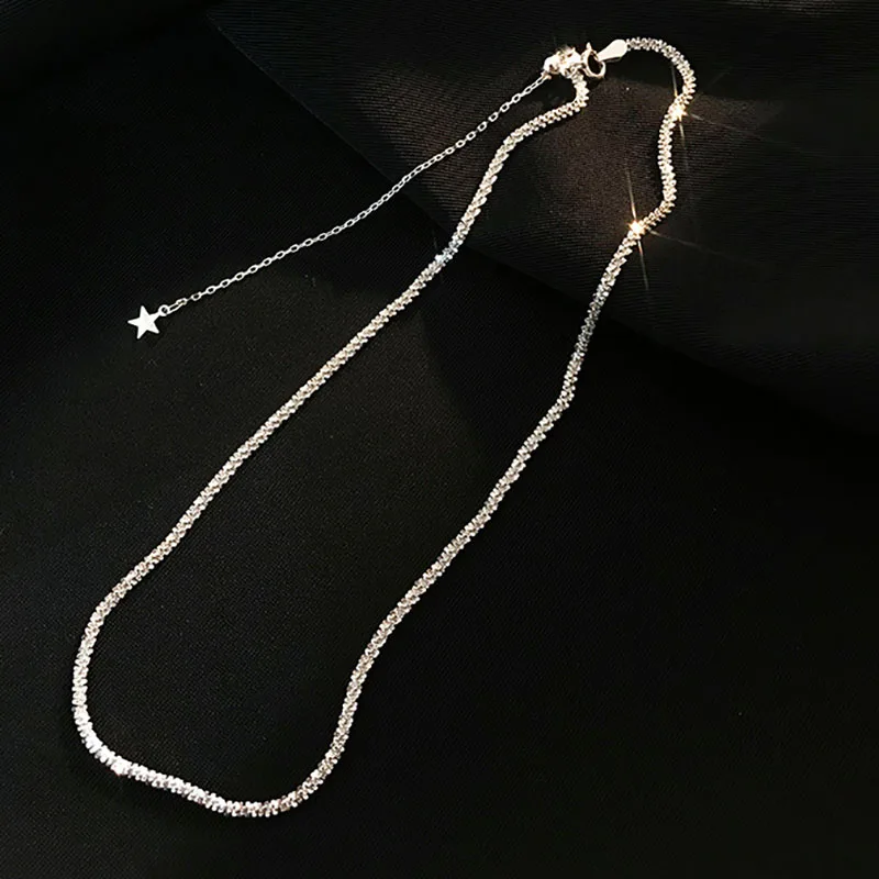 Минималистичное серебряное ожерелье Foxanry сверкающее ожерелье-чокер