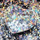 Голографическая фотография, разноцветная точка, луна, звезда, сердце, буквы, лазерные серебряные блестящие хлопья, блестки, инструменты, украшение для ногтевого дизайна