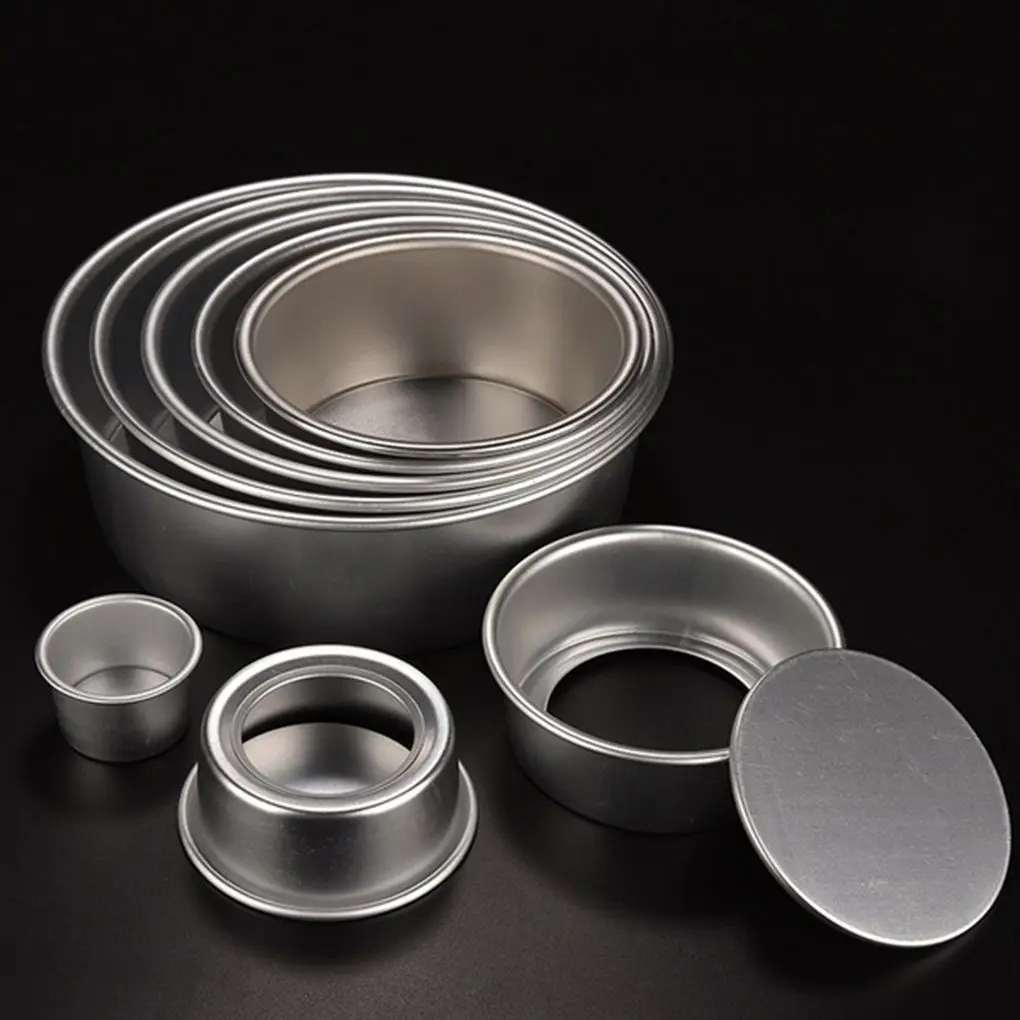 

2/4/6/10 Inch Aluminum Alloy Round Cake Mould Chiffon Cake Baking Pan Pudding Cheesecake Mold Set