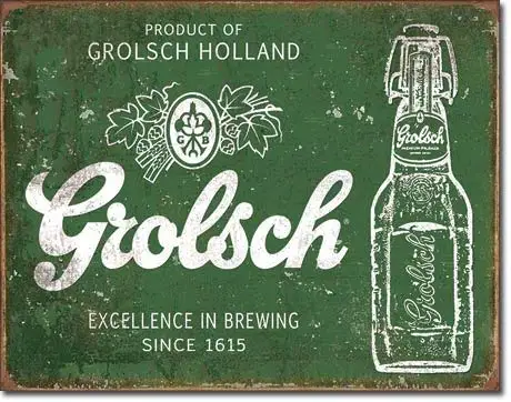 Большой Патриот Grolsch пиво Excellence оловянный знак| |