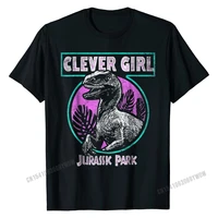 jurassic park distressed teal raptor clever girl t shirt normal cotton mens tops shirt custom oversized tshirts