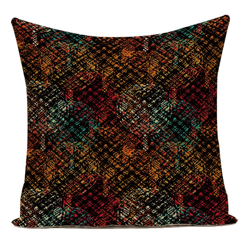 Декоративные наволочки для подушек с ярким мандалой, геометрическим абстрактным узором и бохо-стилем для дивана и гостиной в домашнем интерьере.