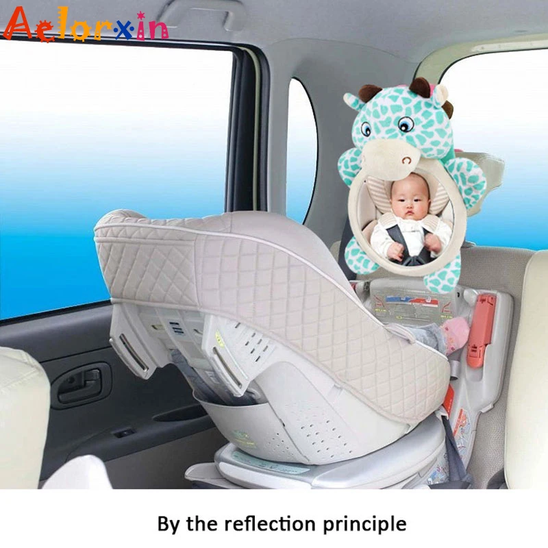 Monitor de espejo para asiento de beb&eacute; y ni&ntilde;o, accesorios de coche, Visi&oacute;n de seguridad, jirafa trasera, espejo de asiento infantil-1