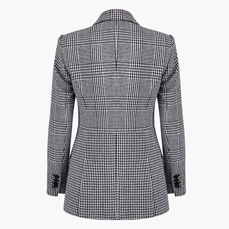 Женский твидовый Блейзер HarleyFashion классический облегающий блейзер в стиле