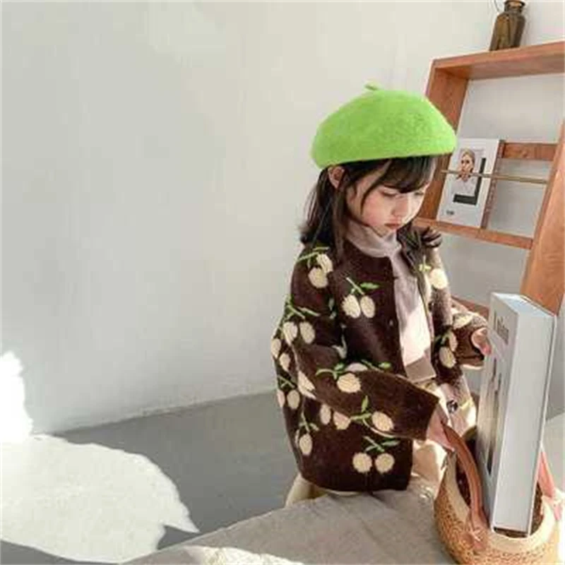 

Girls Coat Jacket Overcoat 2021 Retro Warm Plus Velvet Thicken Winter Cotton Kids Teenagers Cardigan Christmas Gift Children's C