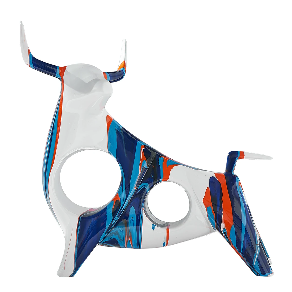 

Feng Shui Cattle Statue Ox Home Decor Modern Living Room Bull Sculpture Wine TV Cabinet Ornament Crafts Abstract Animal Figurine