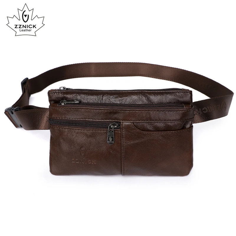 Поясная Сумка ZZNICK мужская из натуральной кожи забавная модная Роскошная