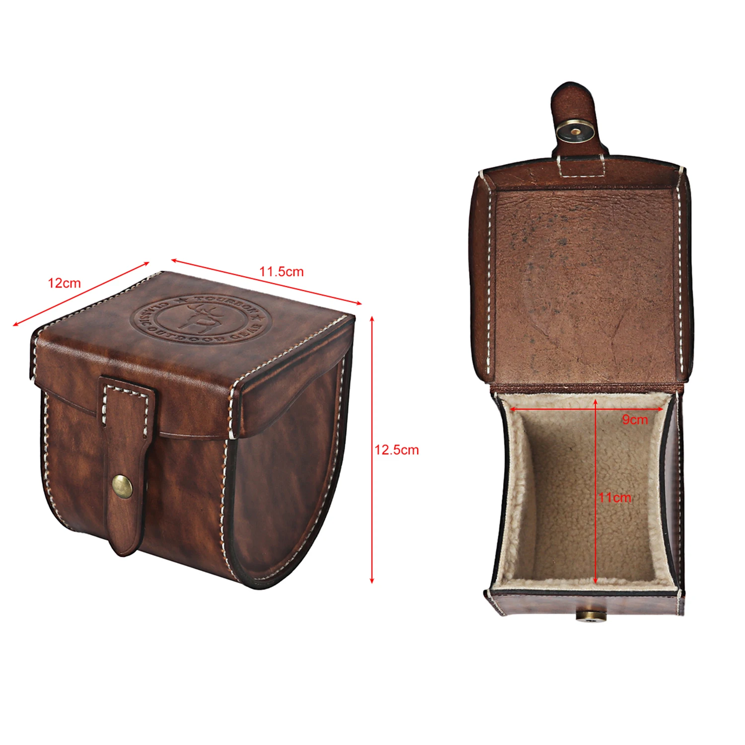 Tourbon Винтажный чехол из натуральной кожи для рыболовной катушки нахлыстом