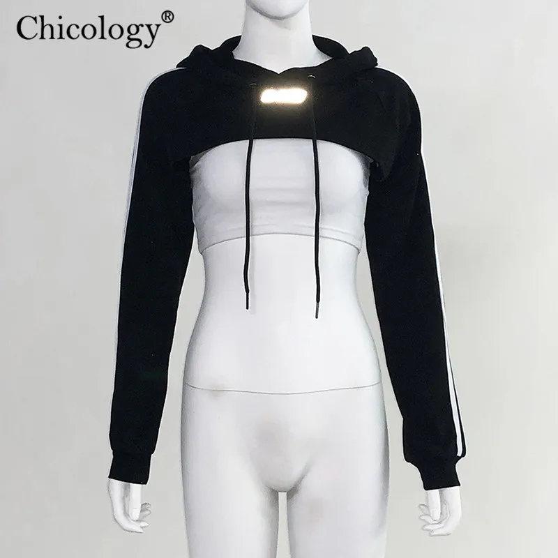 Chicology уличная одежда с принтом букв Светоотражающая отражающий полоску