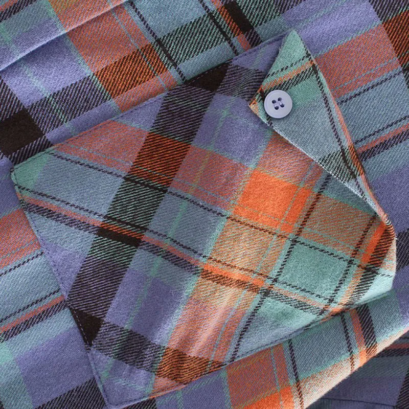 Женская рубашка в ретро-стиле XEASY винтажная однобортная Свободная блузка клетку